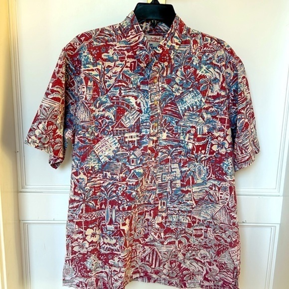 ALFRED SHAHEEN BY REYN SPOONER Hawaiian Shirt Short Sleeve Classic size Large - Picture 1 of 9